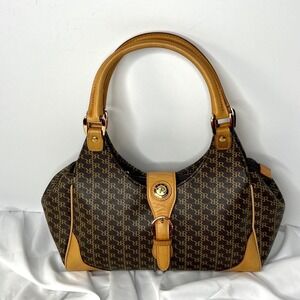 Rioni leather italian Purse Italia Medium Brown Satchel Buckle handbag